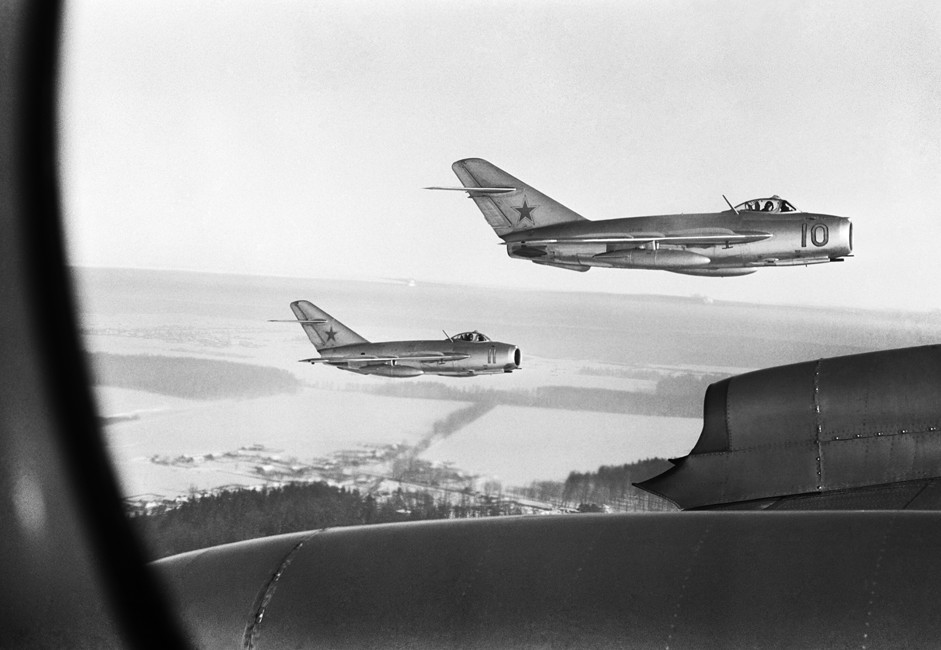 MiG-15 soviéticos sobre Corea.