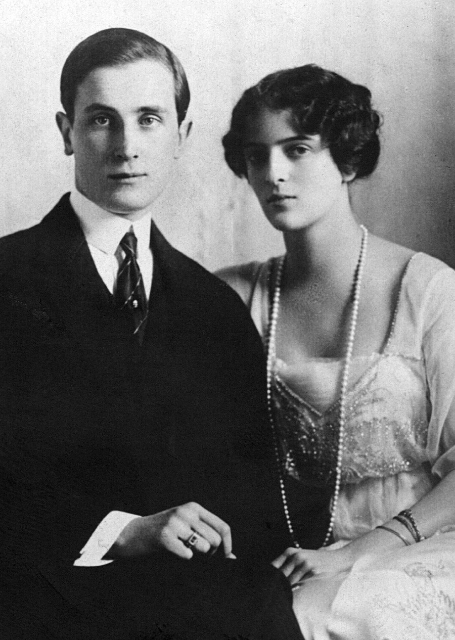 フェリックス・ユスポフと妻のイリナ・アレクサンドロヴナ。1915年。