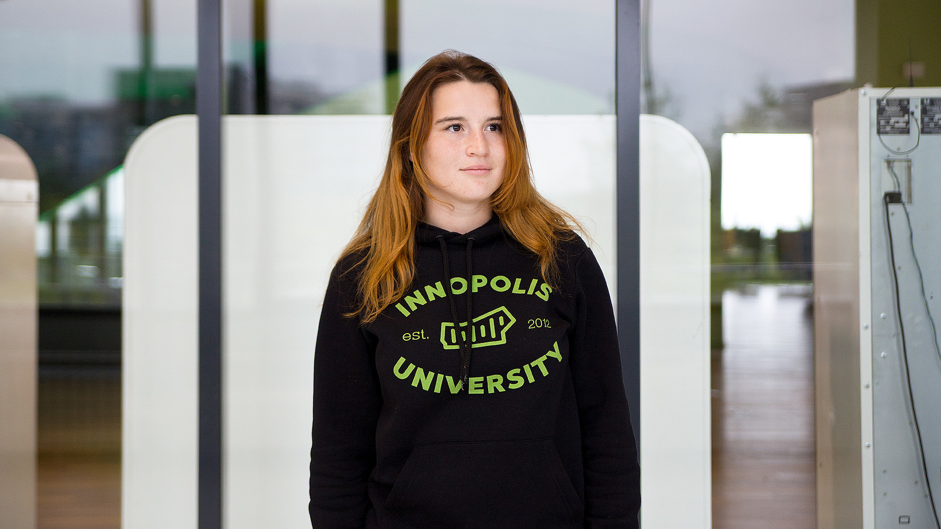 エカテリーナ・ウズベコワさん（20）は大学卒業後、iOSのアプリを開発したいと熱く語ってくれた。