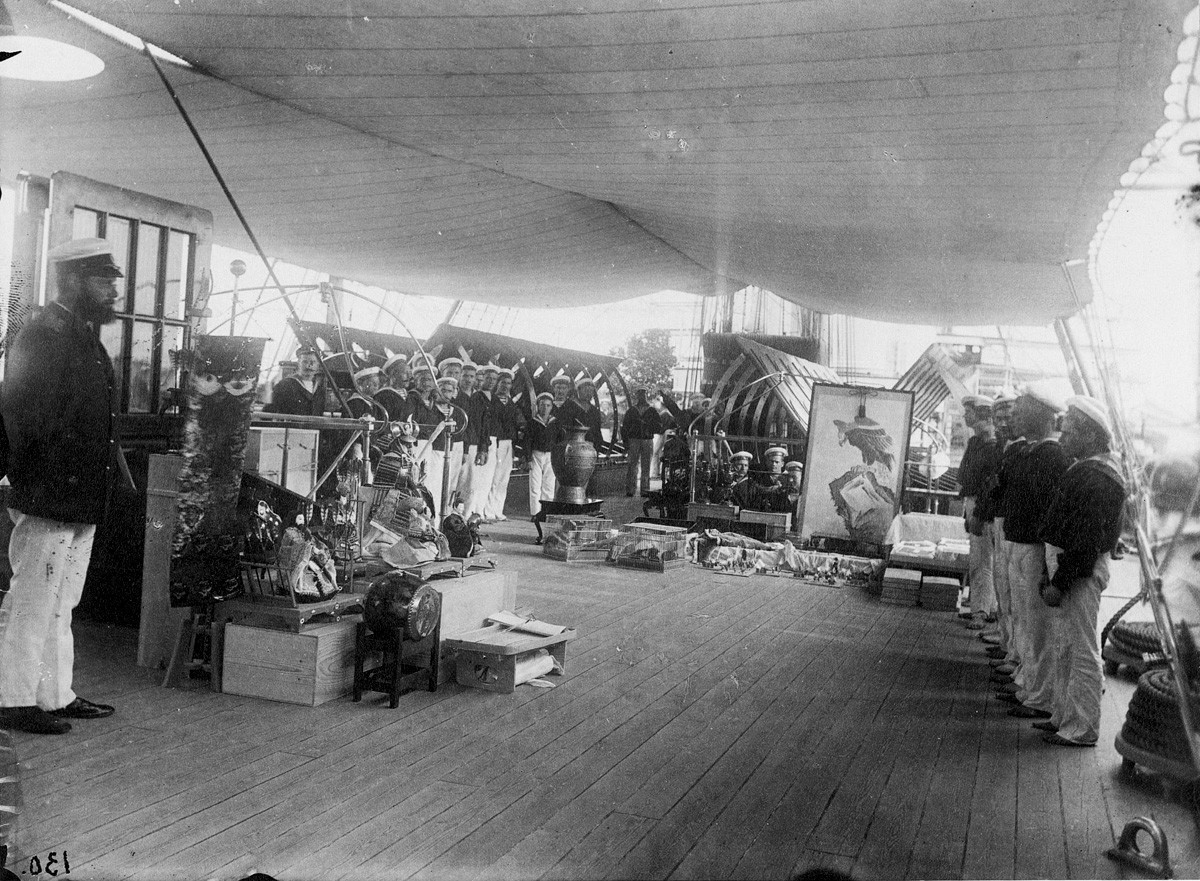 Gifts from Japanese people to Grand Duke Nicholas on his birthday on the Russian cruiser ‘Pamiat Azova’ on May 6th, 1891