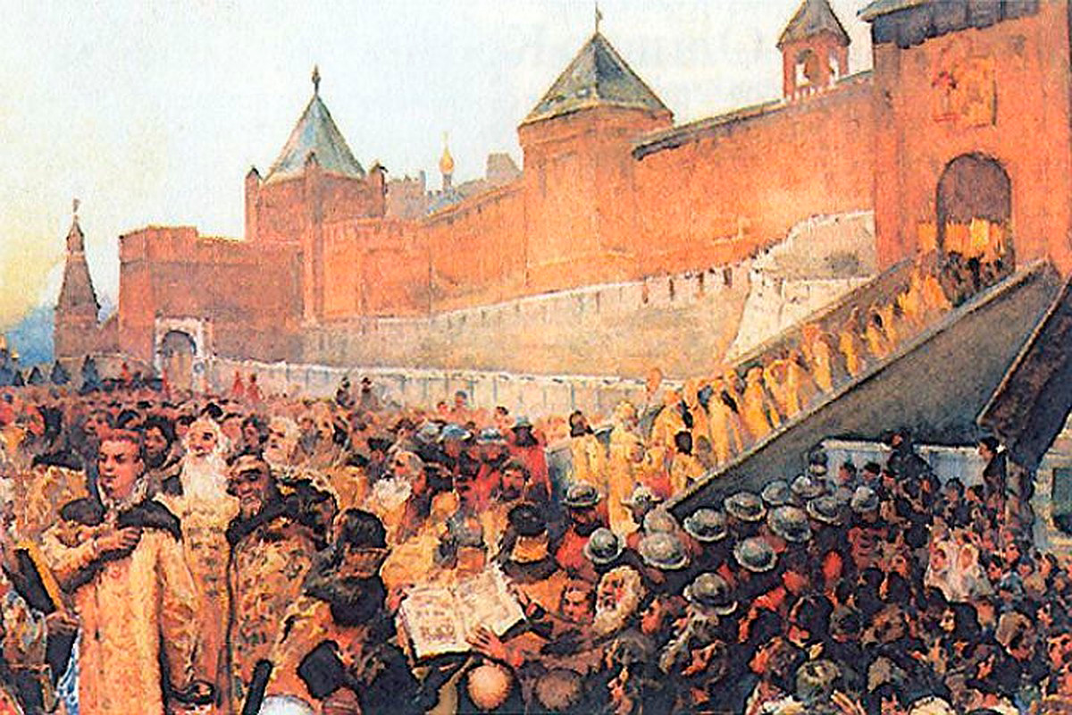 Vstop vojske Lažnega Dmitrija I. v Moskvo (K. Lebedjev)