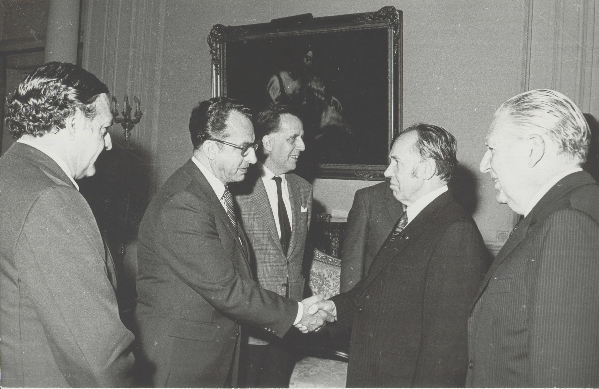 Fernando Belaúnde Terry, presidente peruano, y Antanas Barkauskas, vicepresidente del Presidium del Soviet Supremo de la URSS. 1981.