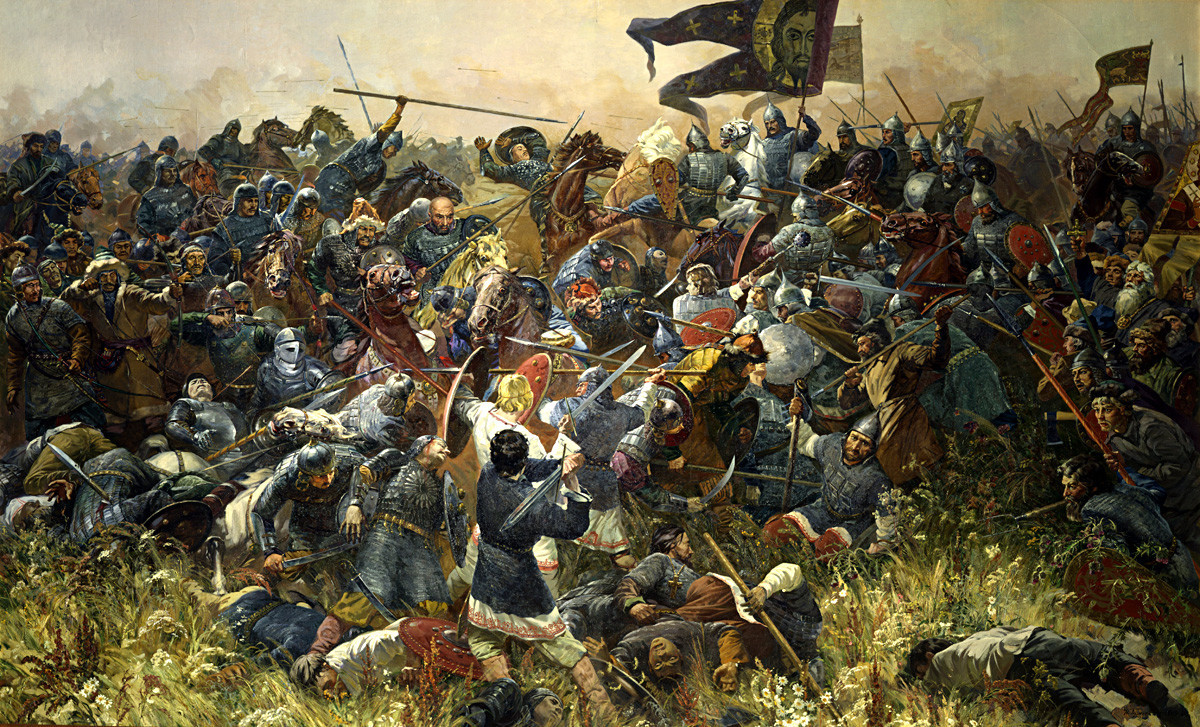 「クリコヴォの戦い」。画家：セルゲイ・プリセイキン。