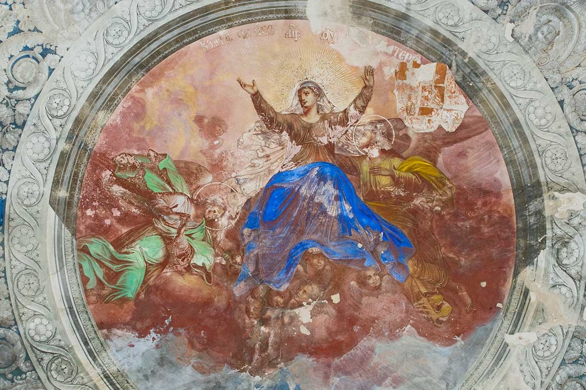 St. Theodore Convent. Cathedral of St. Theodore. Interior, 19th-century wall painting: Assumption of Virgin Mary. August 21, 2013.