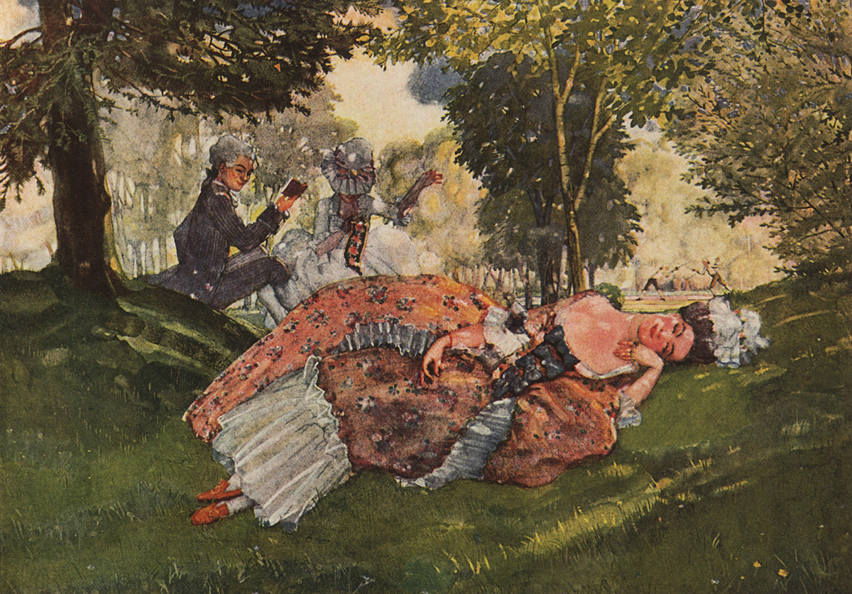 „Девојка уснула на трави”, 1913.
