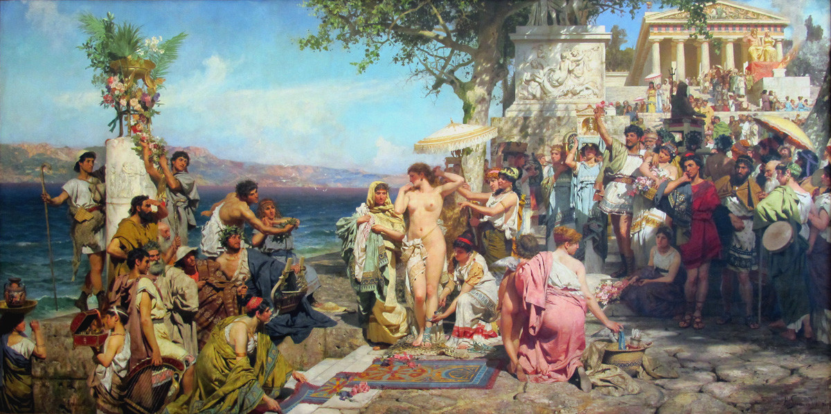 ‘Phryne on the Poseidon's celebration in Eleusis’, 1889 