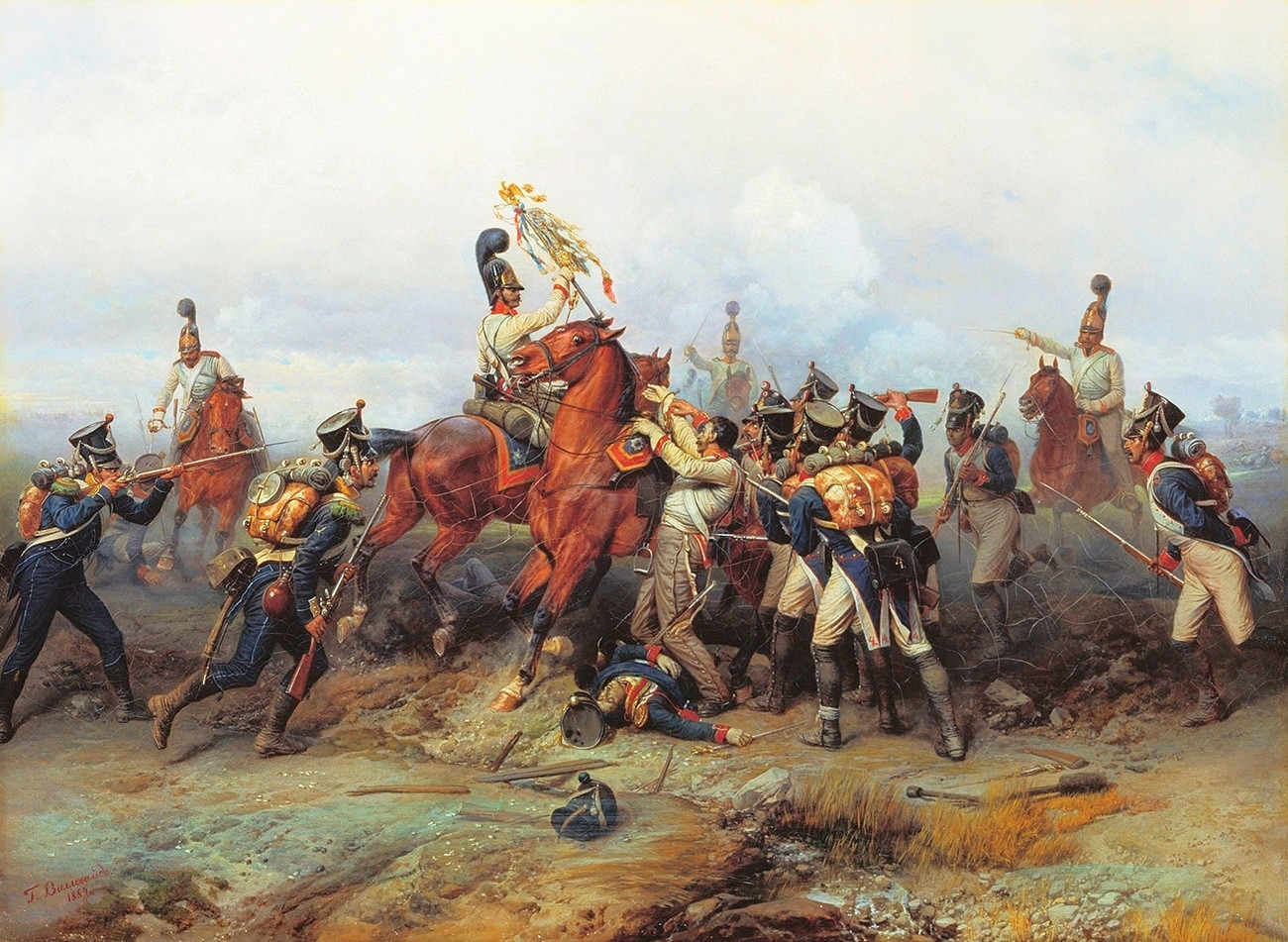 Tour de force du régiment de cavalerie à la bataille d'Austerlitz en 1805 (1884)