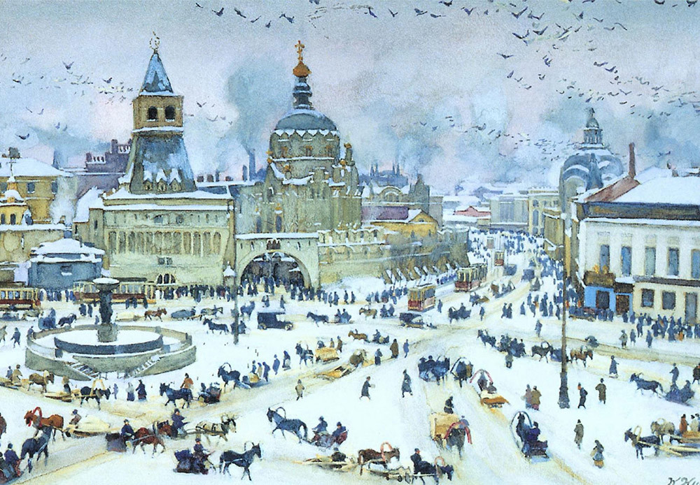 Praça Lubiánskaia no inverno (1905)