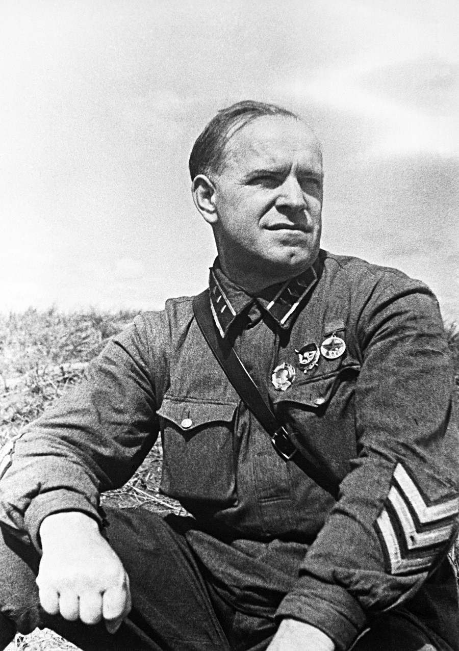 Командантот на корпусот Георгиј Жуков за време на воената акција на Халкин Гол.