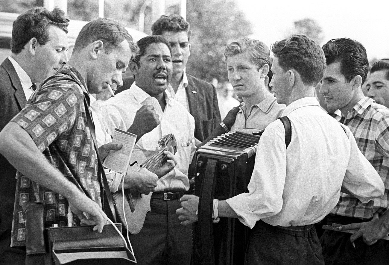 A Cuban youth delegation at the Sputnik international camp.