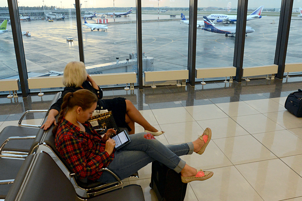 Terminal F Bandara Sheremetyevo di Moskow.