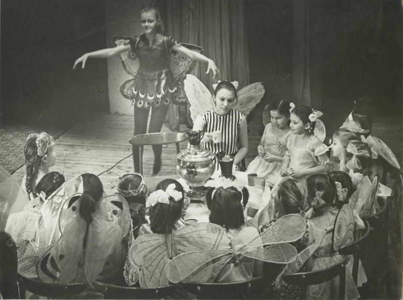 School theatre; the play Fly-Chatterbox, 1970s