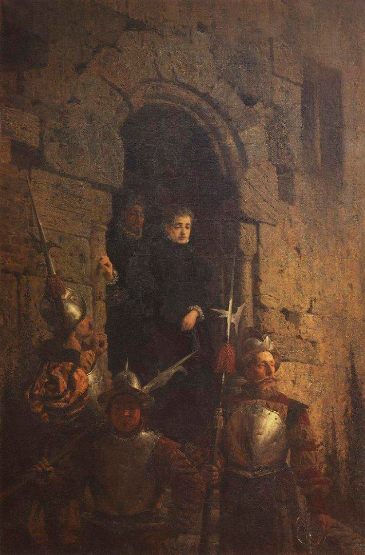 Vasilij Polenov, Pridržanje hugenotke Jacobin de Montbel, grofice iz Etremonta, 1875