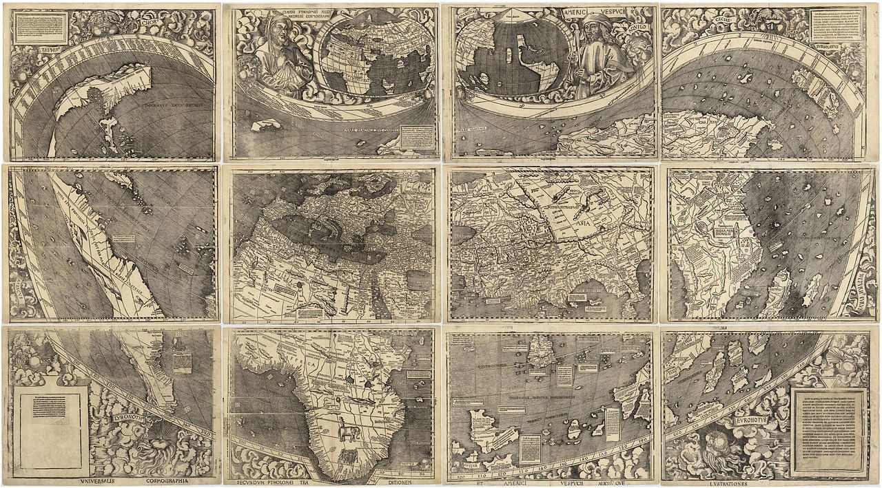  Валдземилерова карта из 1507. године. На овој мапи је први пут Америка приказана одвојено од Азије. Сачувана је само једна копија карте и њу је Библиотека Конгреса САД купила 2001. године за 10 милиона долара.