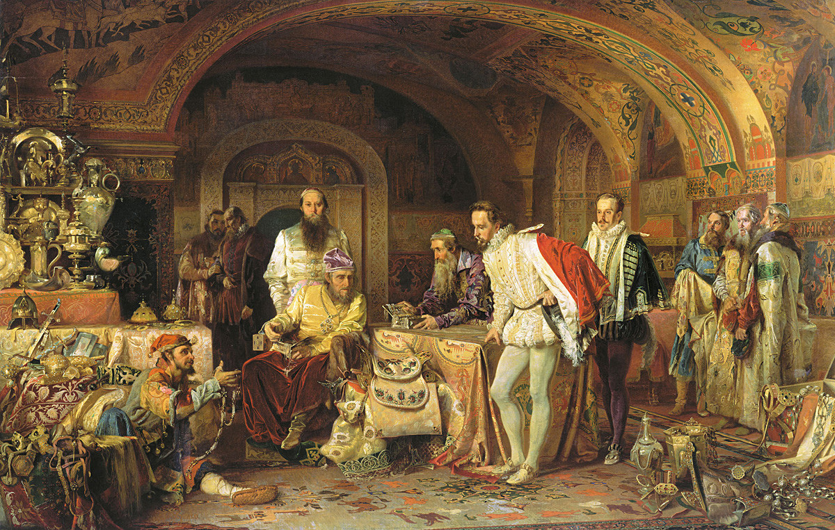 Литовченко А.Д., Иван Грозни ја покажува ризницата на англискиот претставник Хорсиј 1875 година
