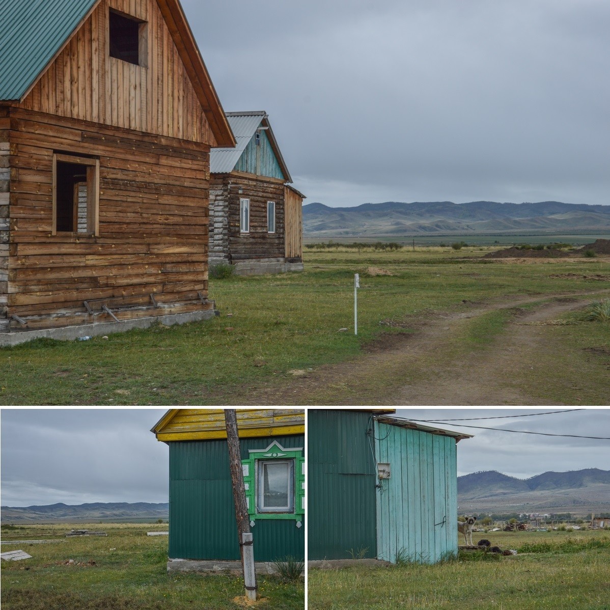 小さいバスの窓から覗くブリヤート共和国は、この国に特徴的な木造の家々と、多くの遊牧民の故郷となっている南シベリアに典型的な草木の少ない山々が織りなす風景が広がっている。