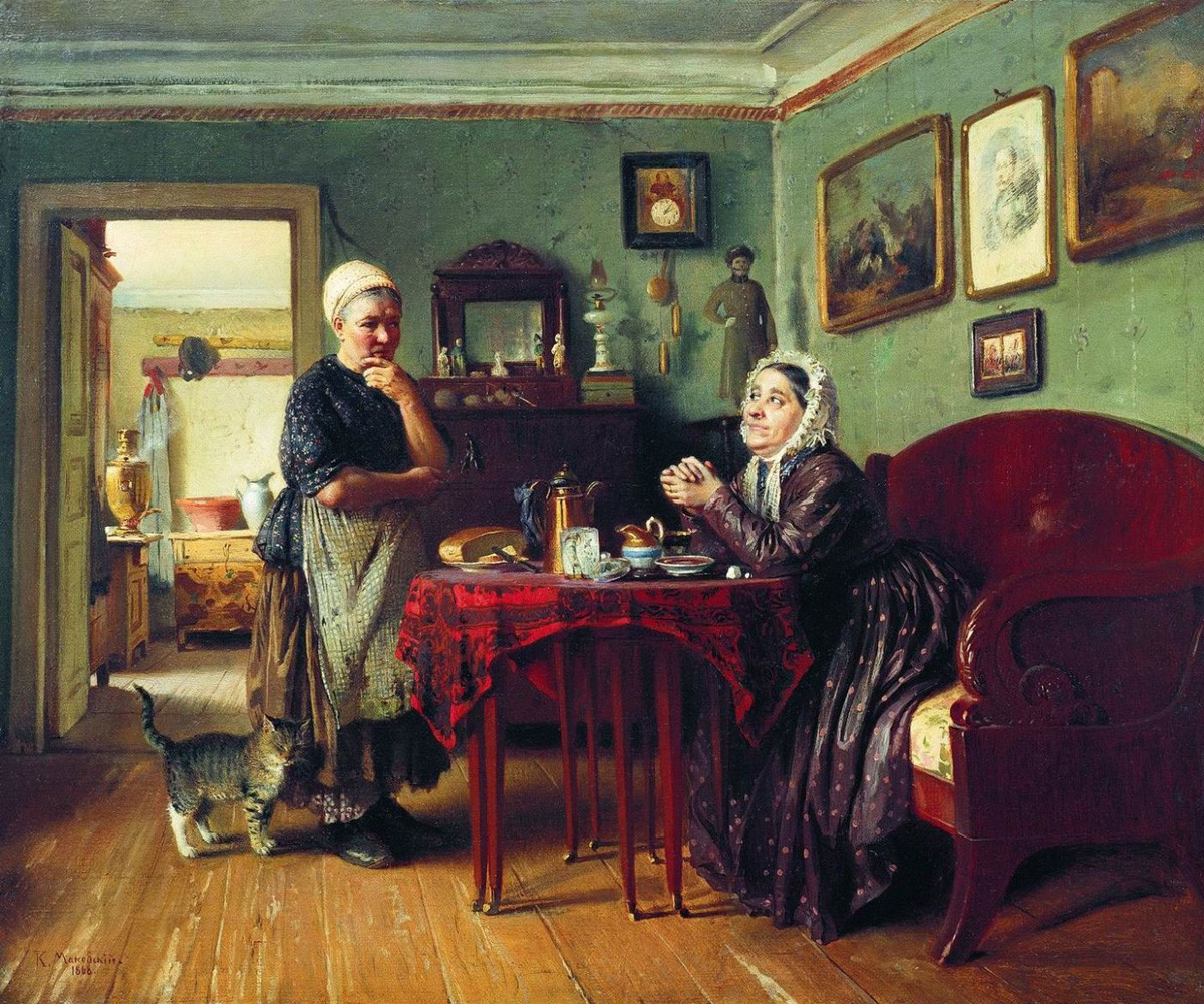 'Разговоры по хозяйству' (1868). Владимир Маковский (1846-1920)