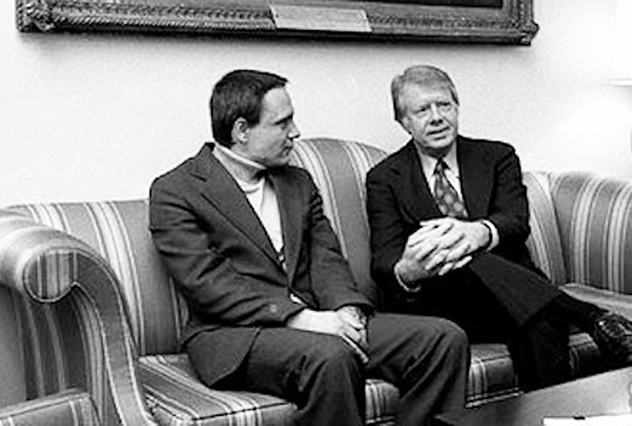 Boukovski rencontre le président américain Jimmy Carter en 1977.