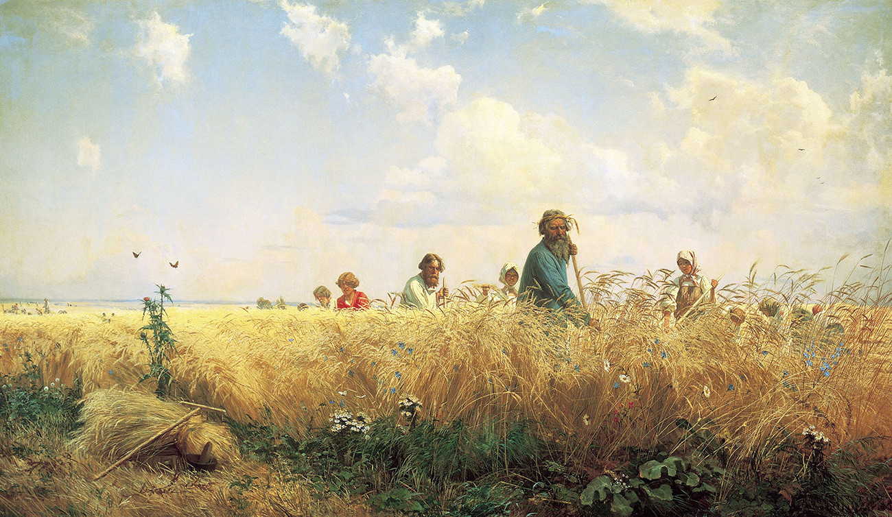 『収穫時期』グリゴリー・ミャソエード画