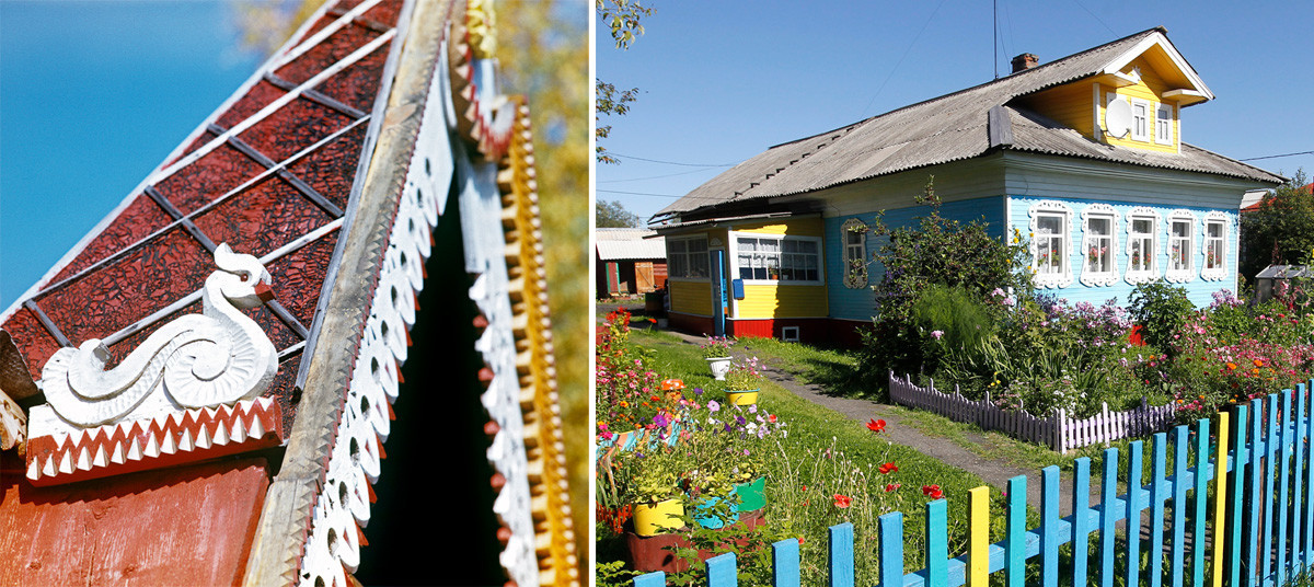 Levo: Hiša v Novosibirski regiji, 1981. Desno: Arhangelska regija, 2011.