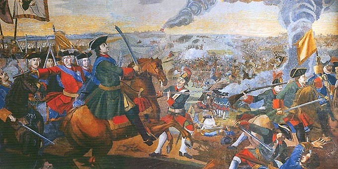 Битка код Полтаве, фрагмент мозаике М. В. Ломоносова