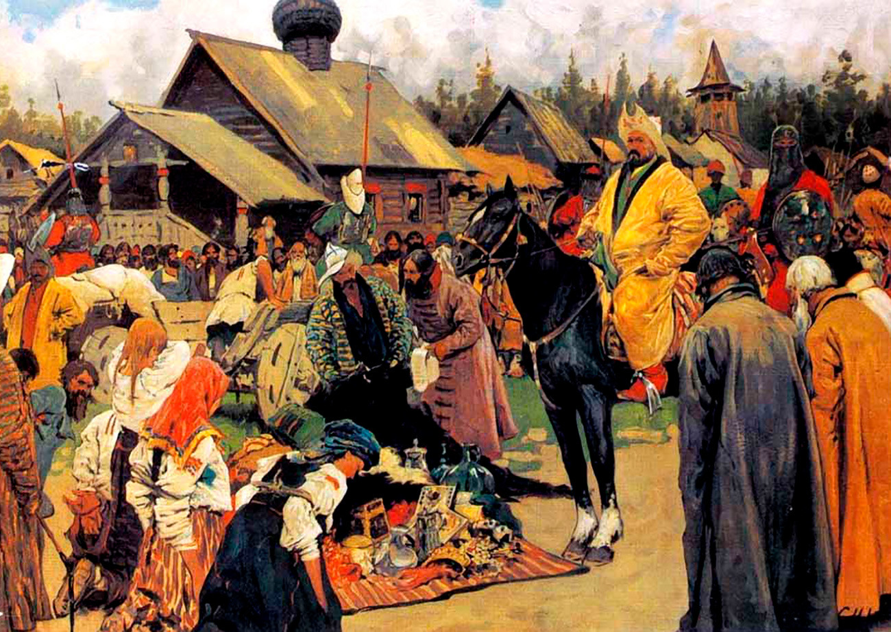 „Die Baskaken“ von Sergei Iwanow. Die Baskaken waren Zivilbeamte der Goldenen Horde, die Steuern von Russen einnahmen.