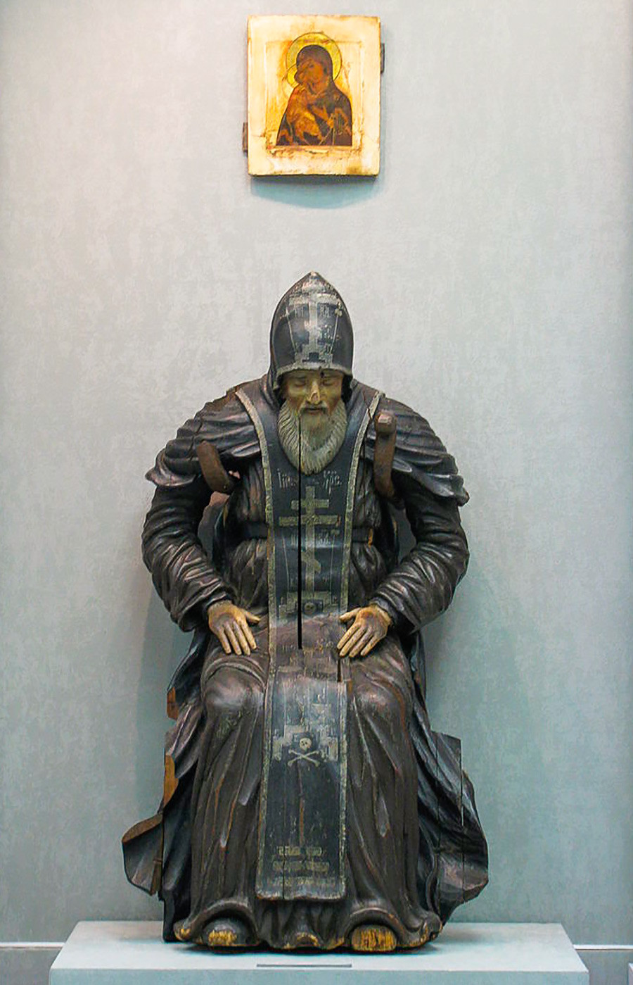 The 17th-century wooden image of Saint Nilus of Stoloben