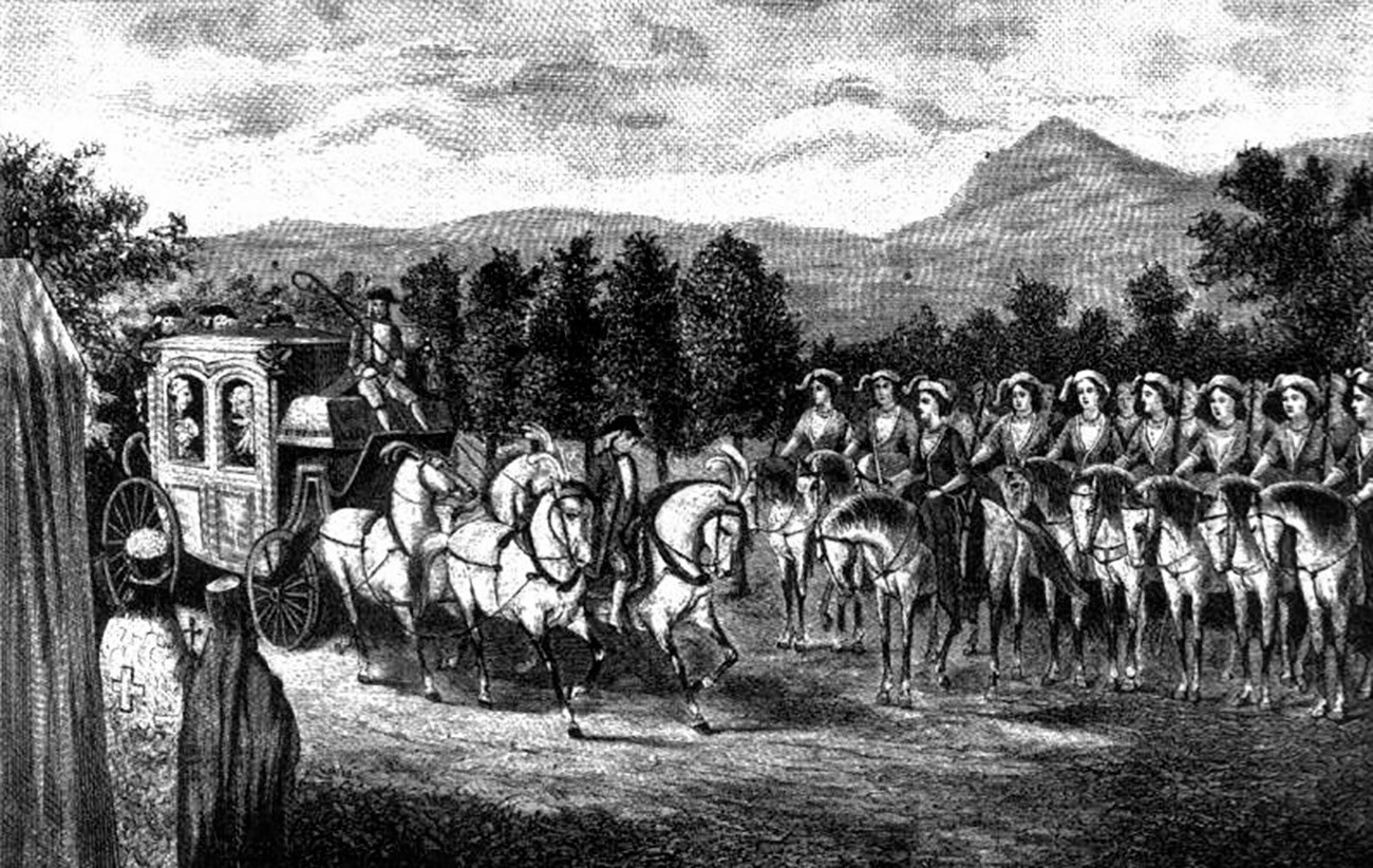 Императорката Екатерина и „четата амазонки“