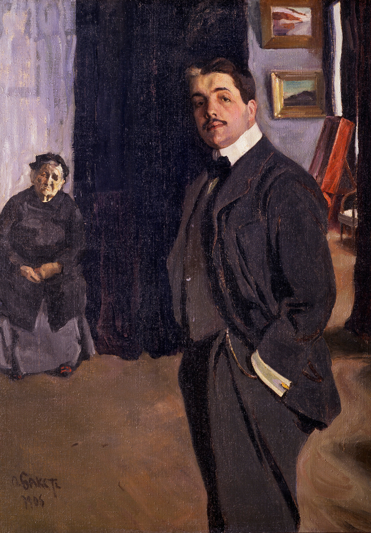 Portrait de Serge de Diaghilev et de sa gouvernante, 1906