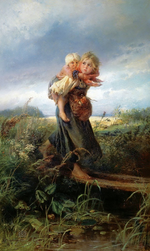 « Enfants fuyant la tempête », 1872
