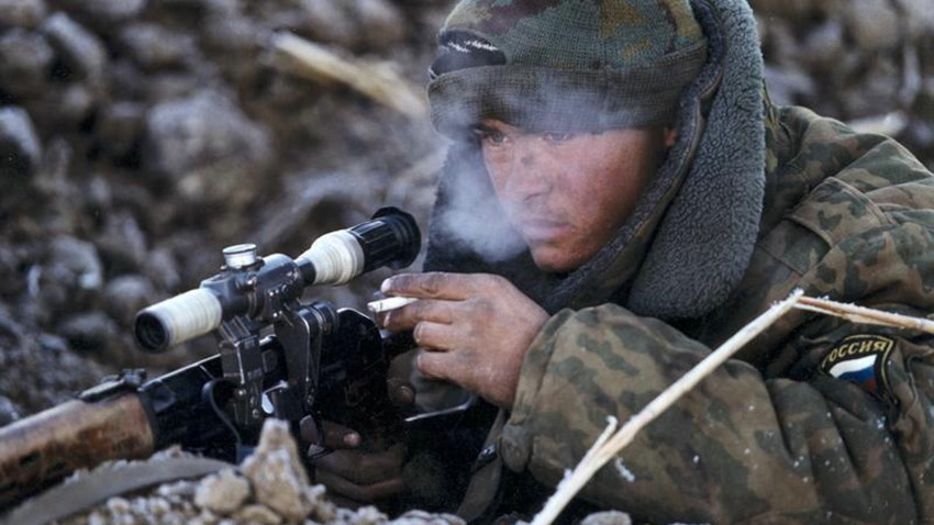 Руски војник у Чеченији.