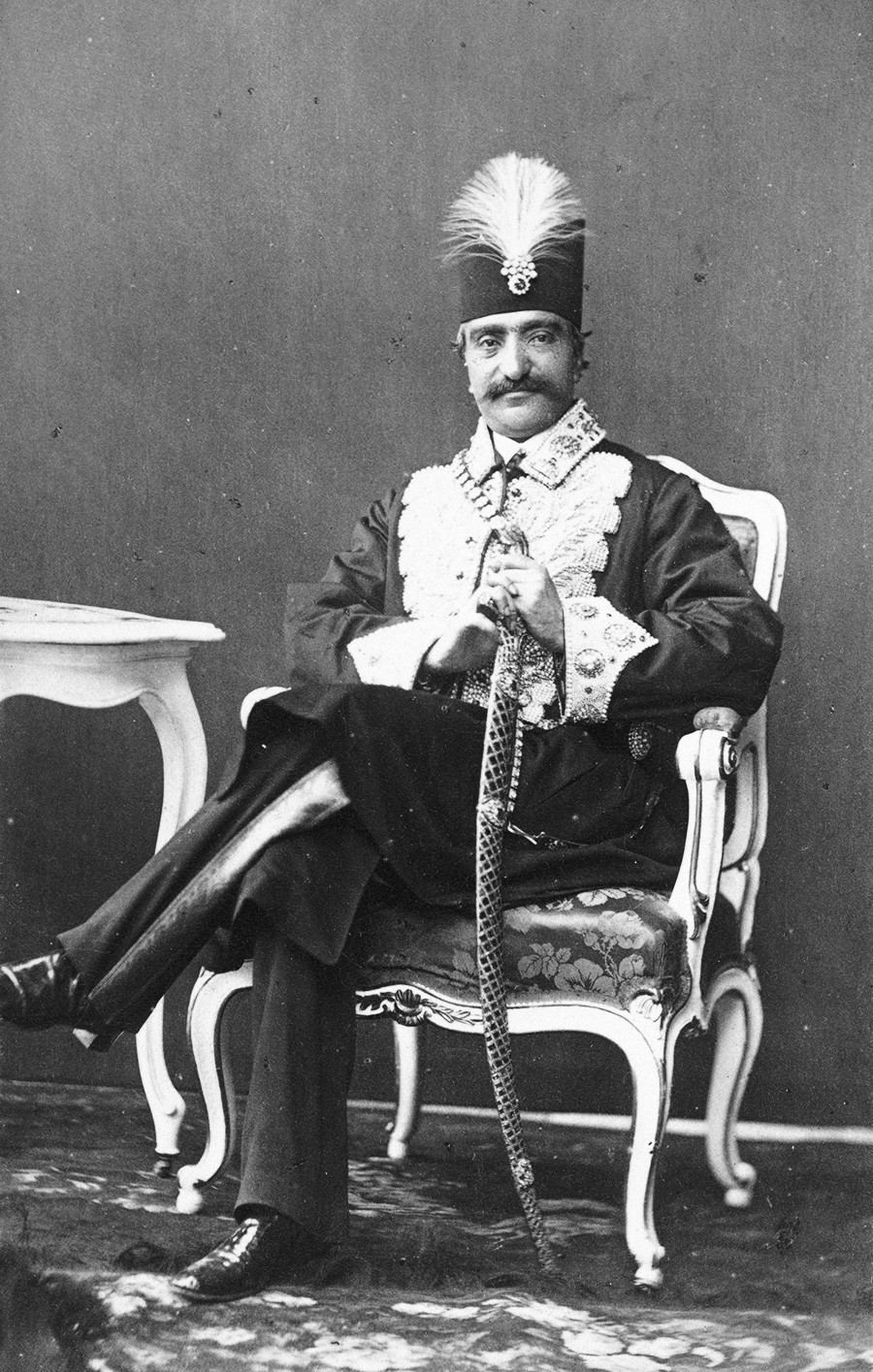 Iran, oko 1873. godine: Nasrudin-šah Kadžar, vladar Perzije, za vrijeme svjetske izložbe u Beču.

