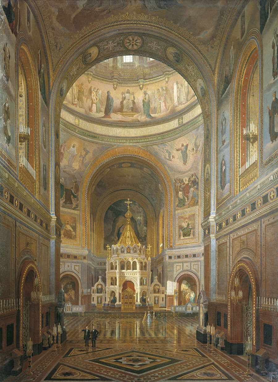 Федор Клагес. Внутренний вид храма Христа Спасителя (1883)