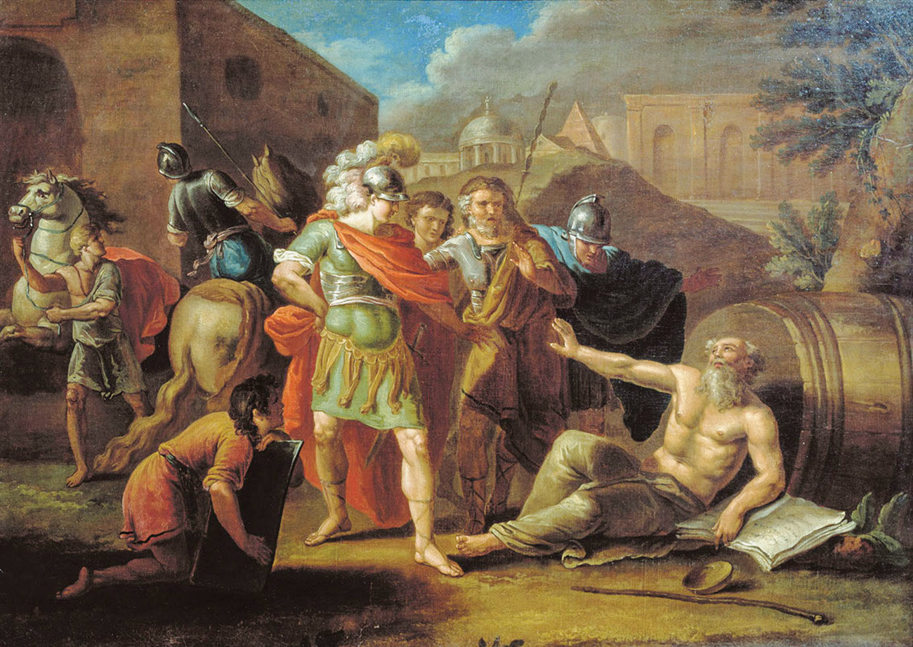 «Александр Македонский перед Диогеном», Иван Тупылев, 1787