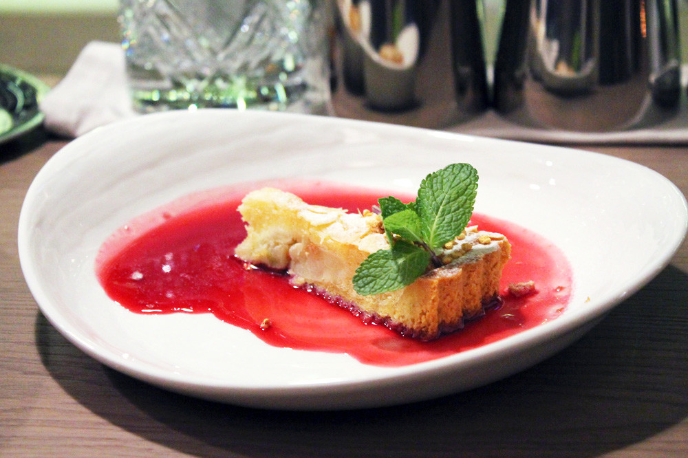 Sharlotka with blackcurrant kissel baked by a talented chef Evgeny Mikhailov, Drinks & Dinners