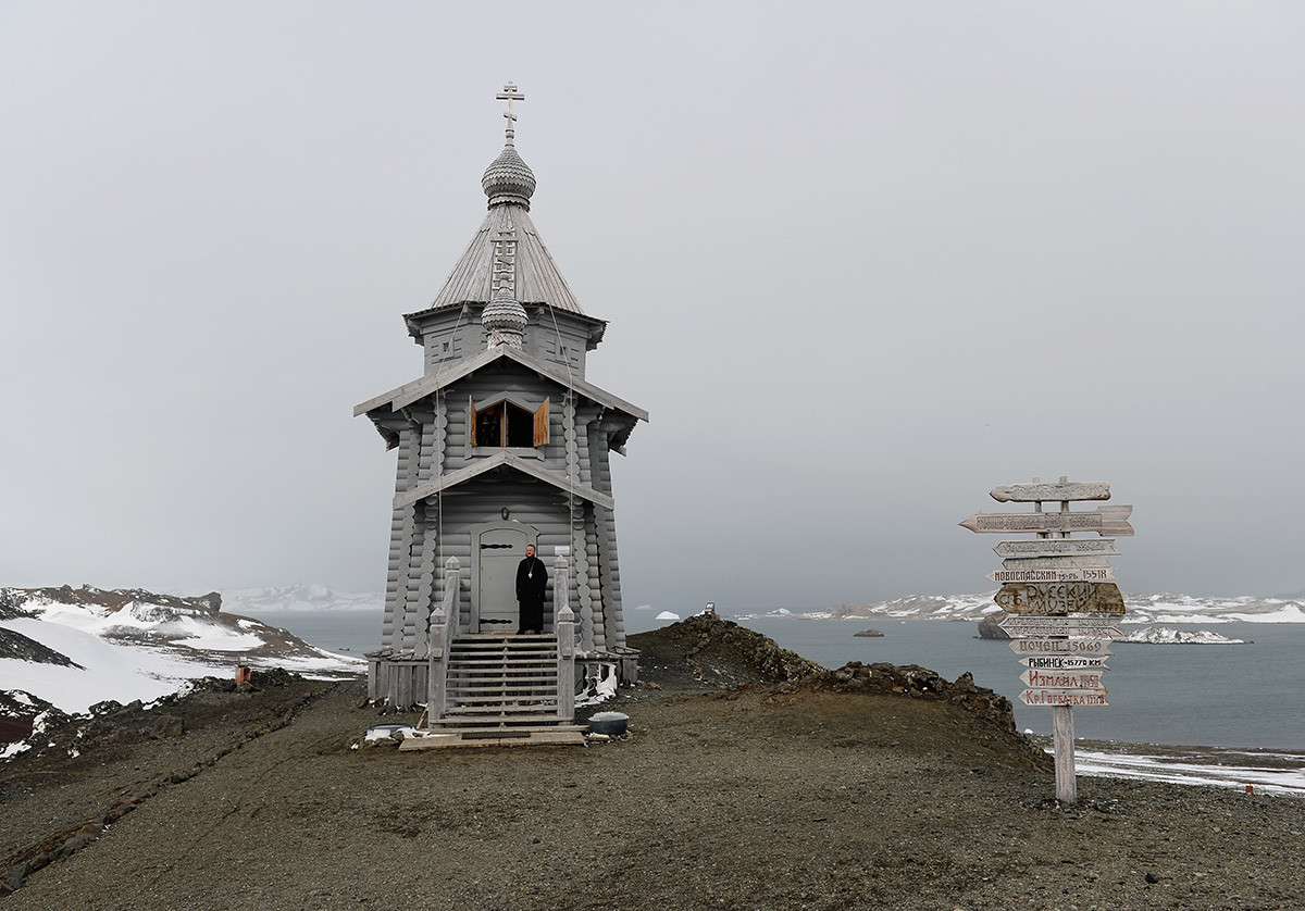 The Holy Trinity Church at Russia's Bellingshausen research station on King George Island, 2016.