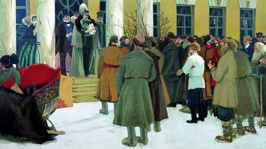 Sergej Vinogradov. Poveri vicino alla chiesa, 1899