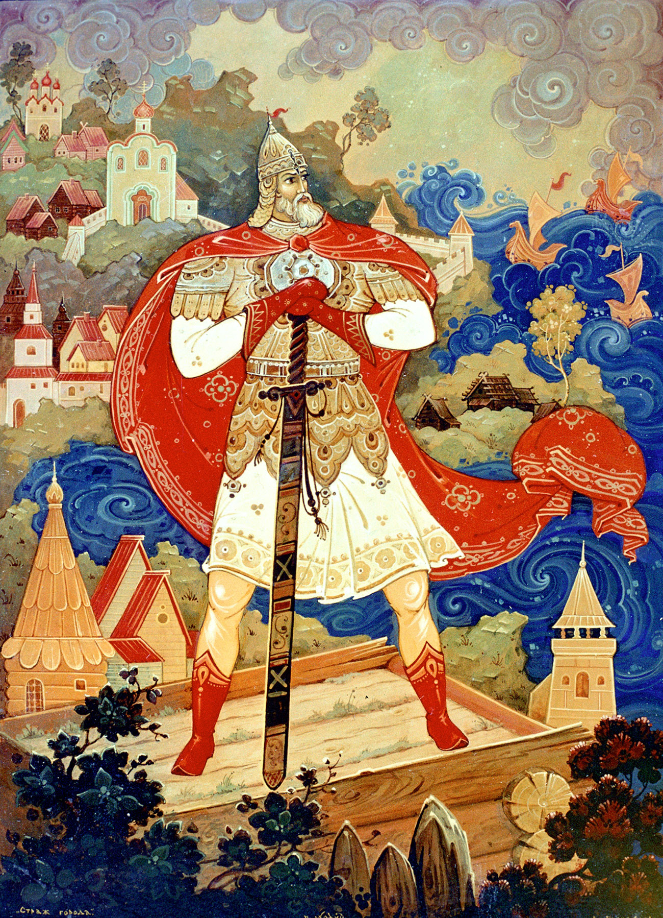 Lukisan sosok Pangeran Dmitry karya P. Mtyashin. Dmitry dan pasukannya mengalahkan pasukan Mamai pada 1380 selama Pertempuran Kulikovo