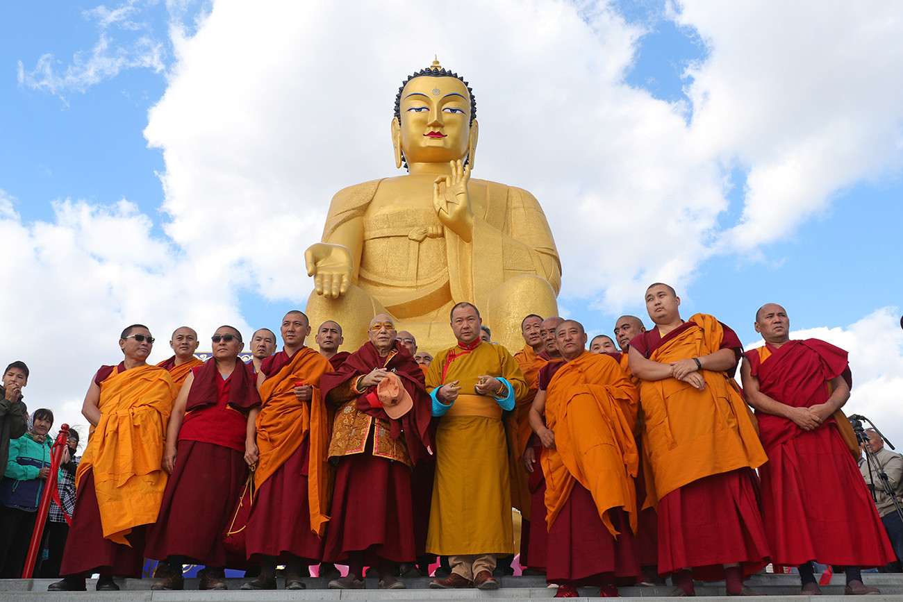 Opening of the largest Buddha statue in Europe in Kalmykia, Russia.
