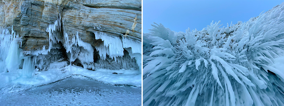 Le straordinarie forme del ghiaccio al Mys Tri Brata (“Capo dei tre fratelli”)