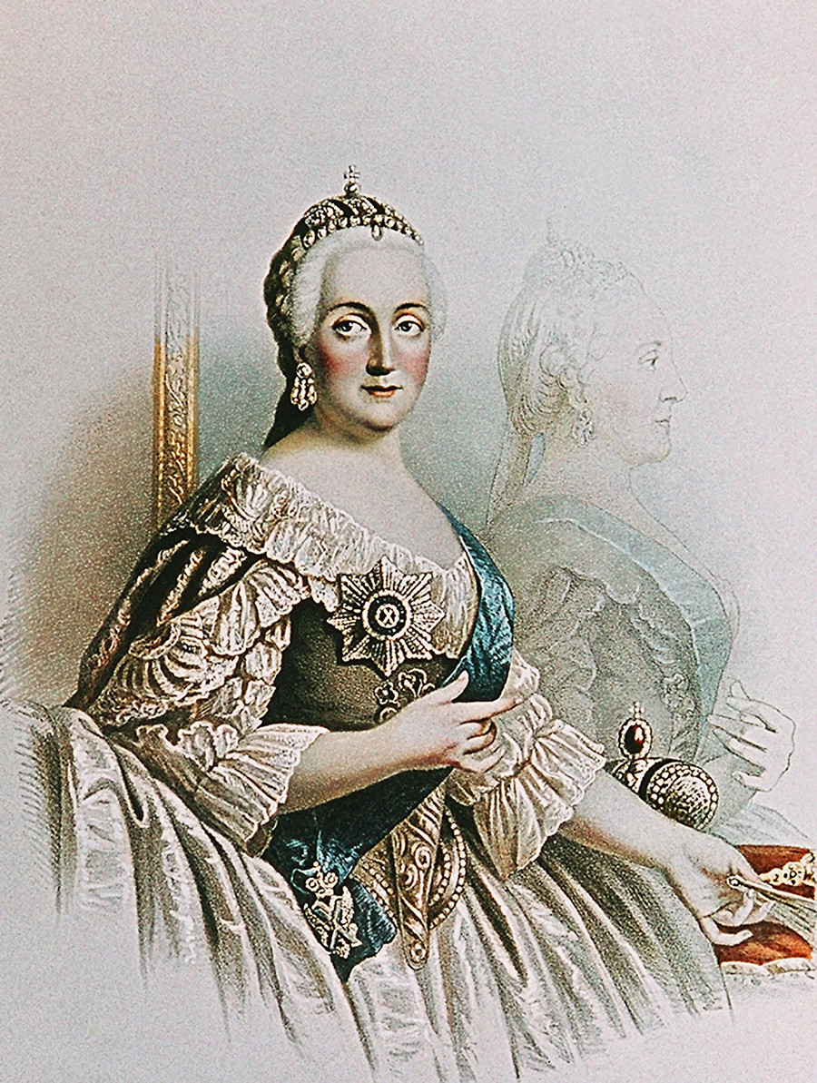 „Императорката Екатерина Втора“, литографија на непознат автор.
