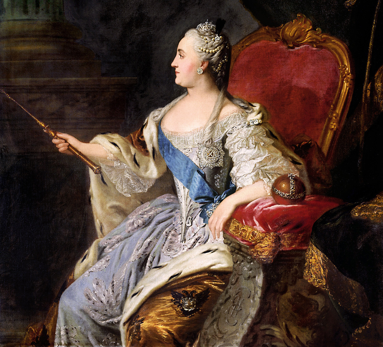Императрица Екатерина Велика, Фьодор Ротков, маслени бои на платно.
