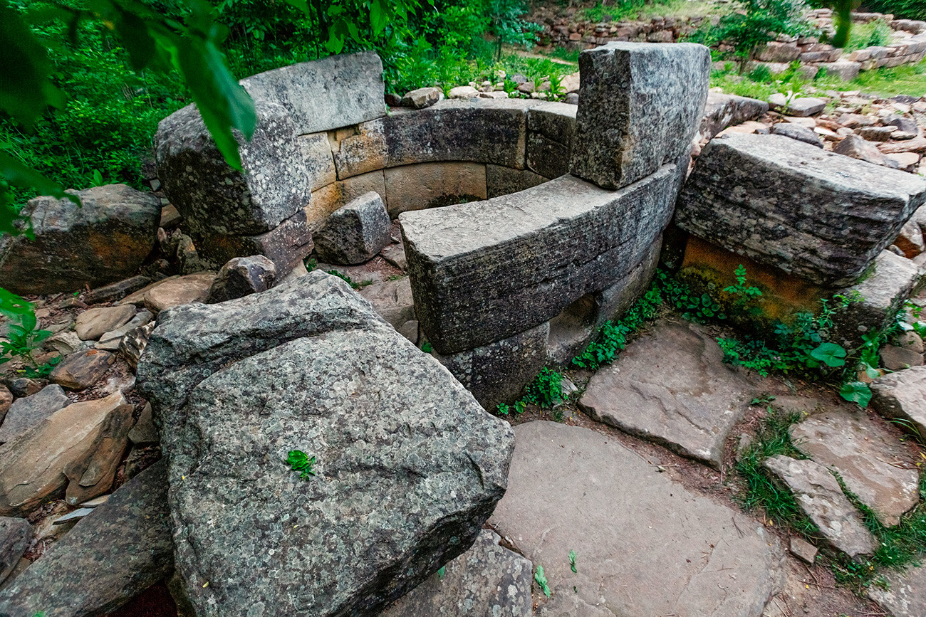 A circular dolmen, Russia, Krasnodar region, Gelendzhik district.