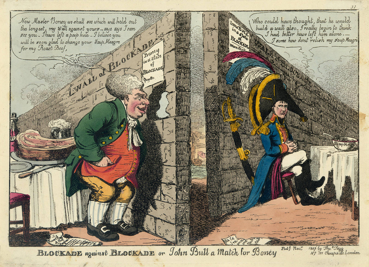 Блокада против блокадата или Џон Бул и Бони, 1807 година.
