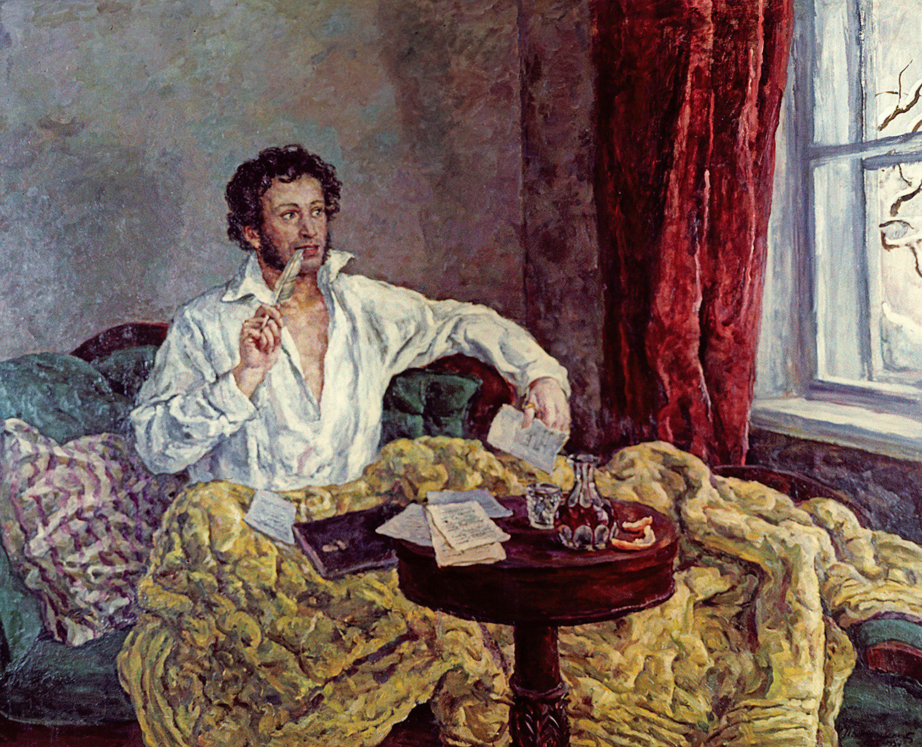Pjotr Končalovskij. Portret Aleksandra Puškina (1932).
