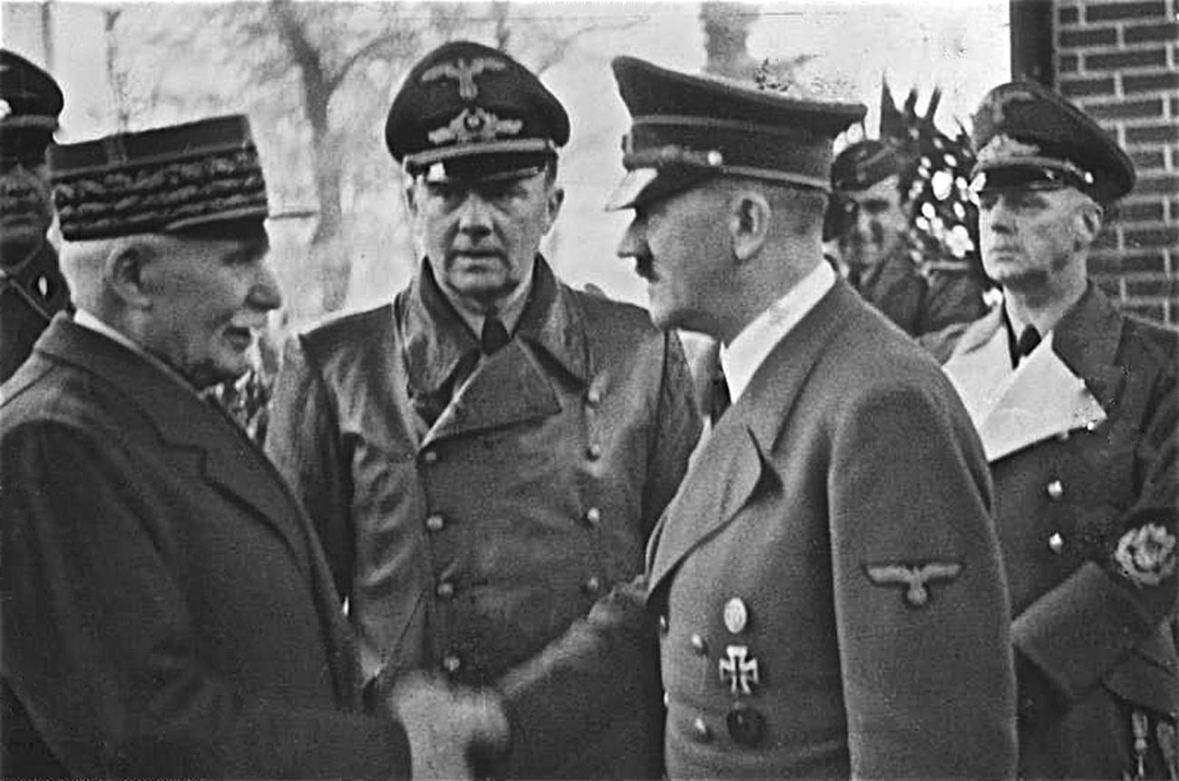 Hitler met with Philippe Pétain at Montoire-sur-le-Loir. October 24, 1940.
