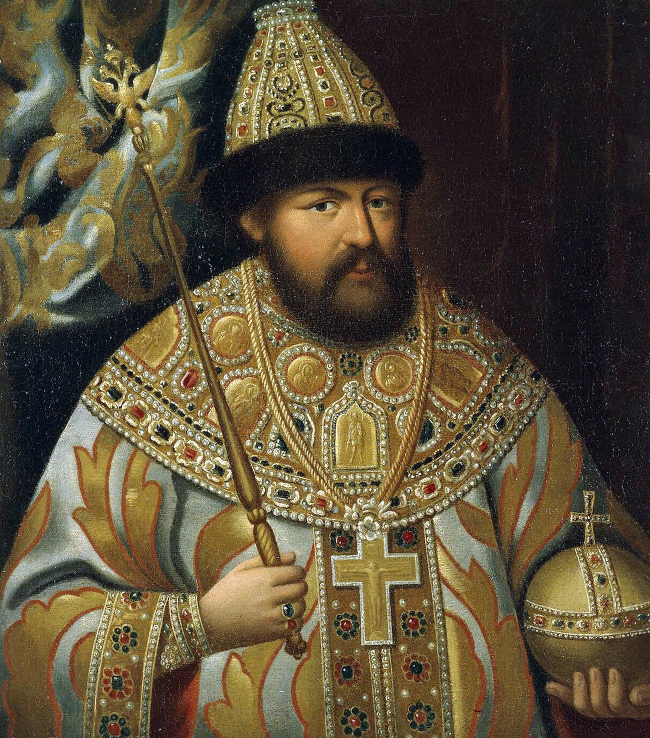 Potret Aleksey Mikhailovich, ayah Pyotr yang Agung.