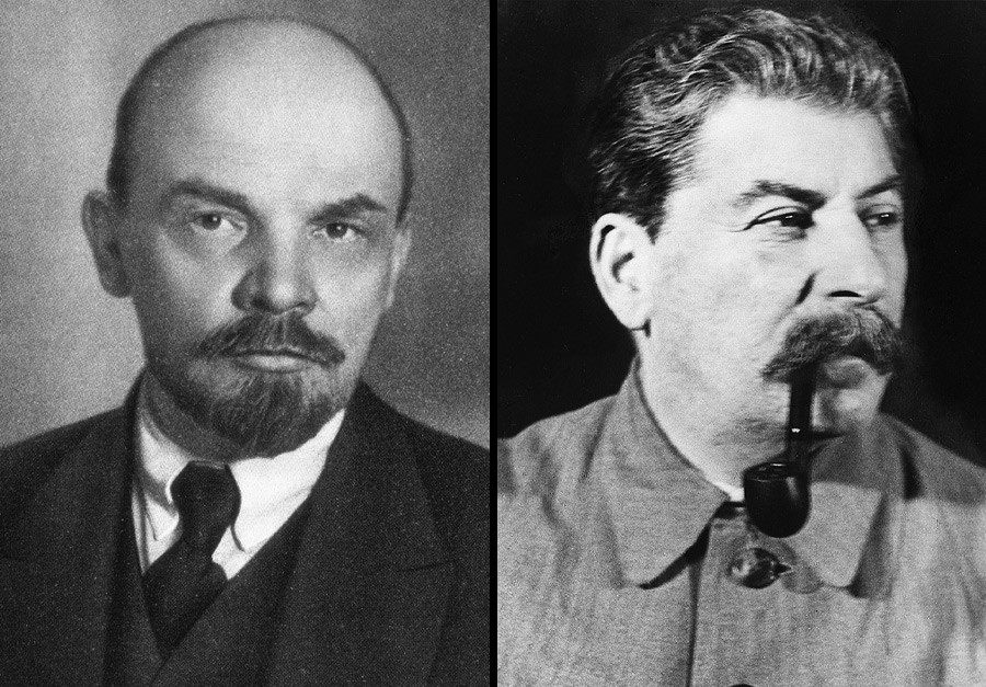 Vladimir Lenin (L), Joseph Stalin (R)
