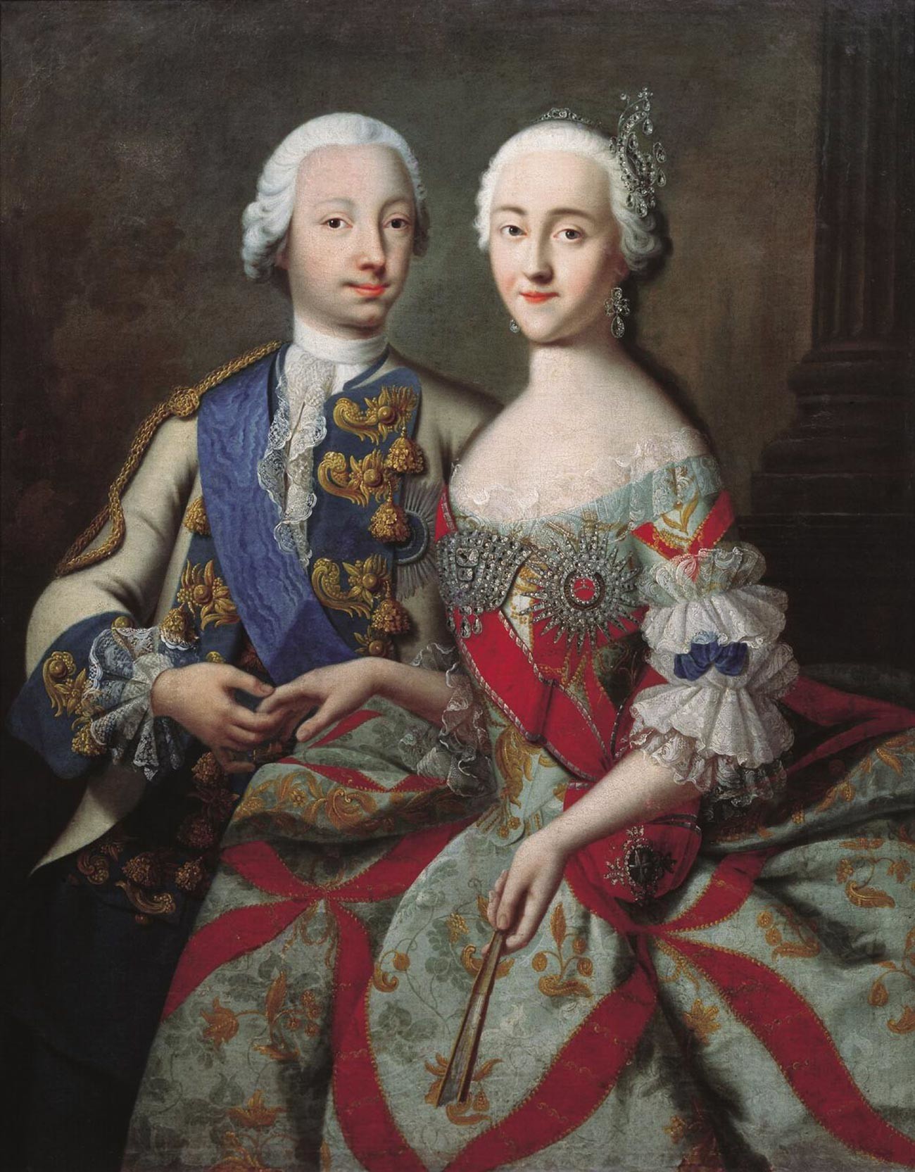 Peter and Catherine as Grand Dukes, before Peter became the Russian Emperor