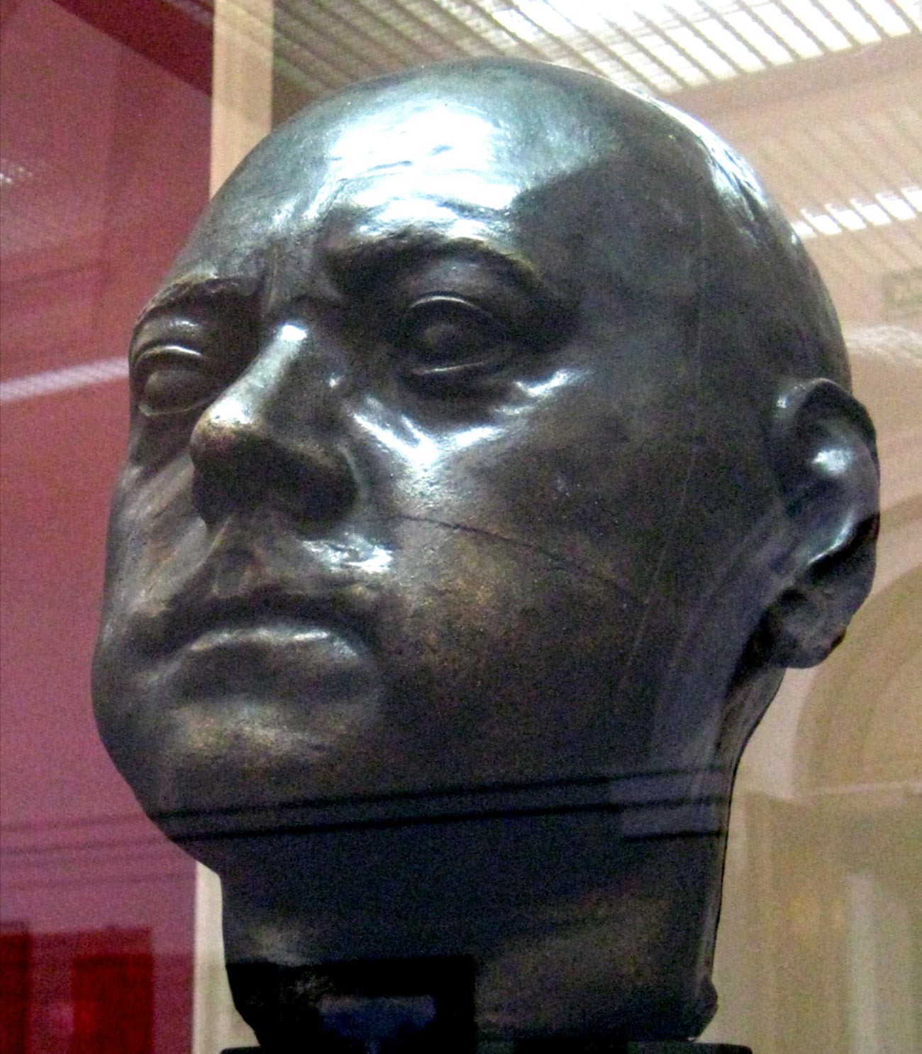 The sculptured head of Peter the Great made after his death mask is probably the only reliable image of the Emperor.